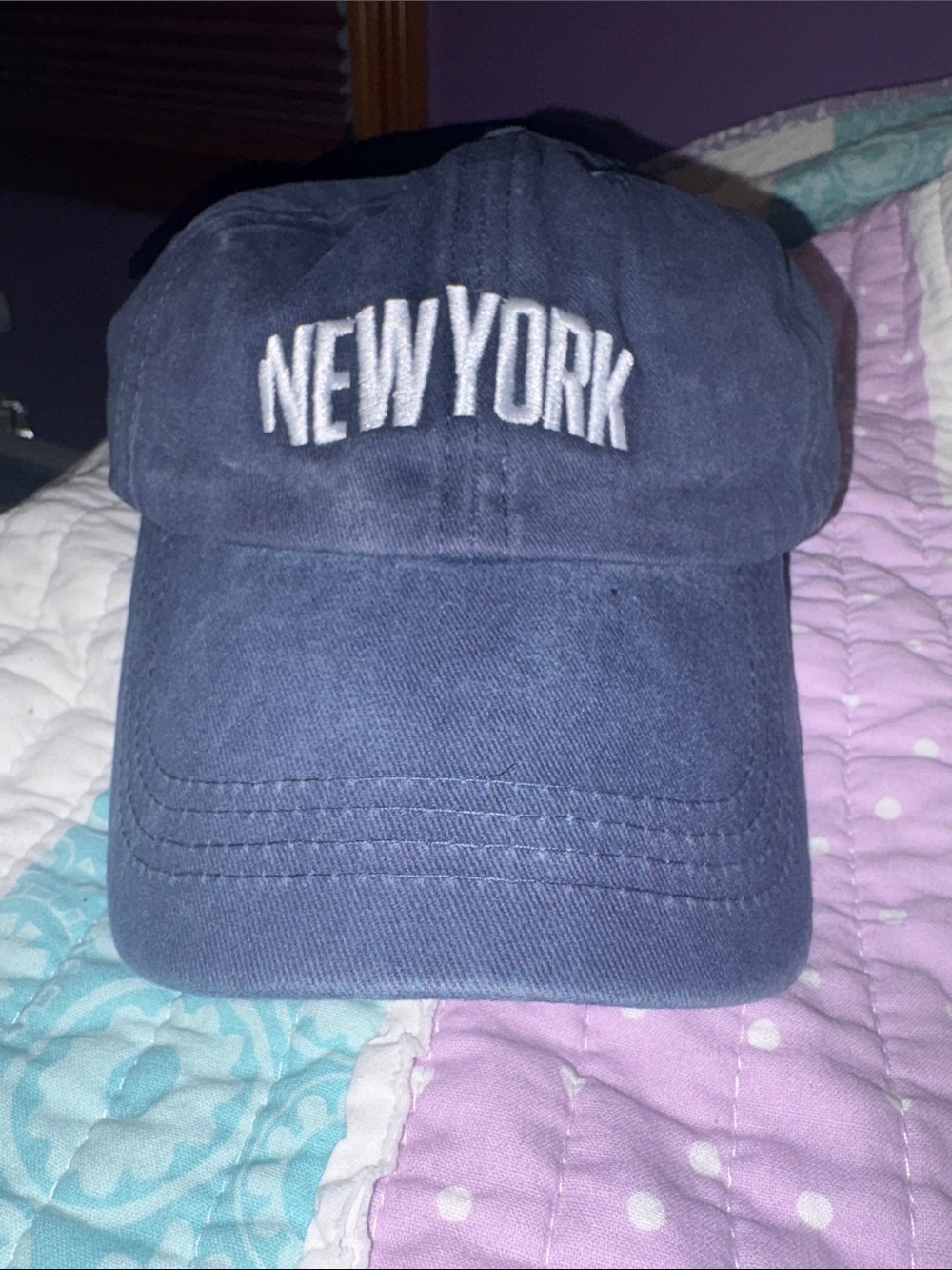 Embroidered "NEW YORK" Navy Adjustable  Baseball Cap never worn!